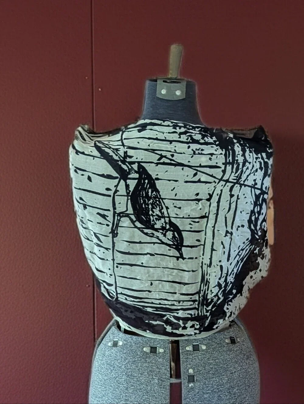 NWT 100% Cotton Birdcage Butterfly Pashmina Scarf Shawl Gothic Art Print 32x70